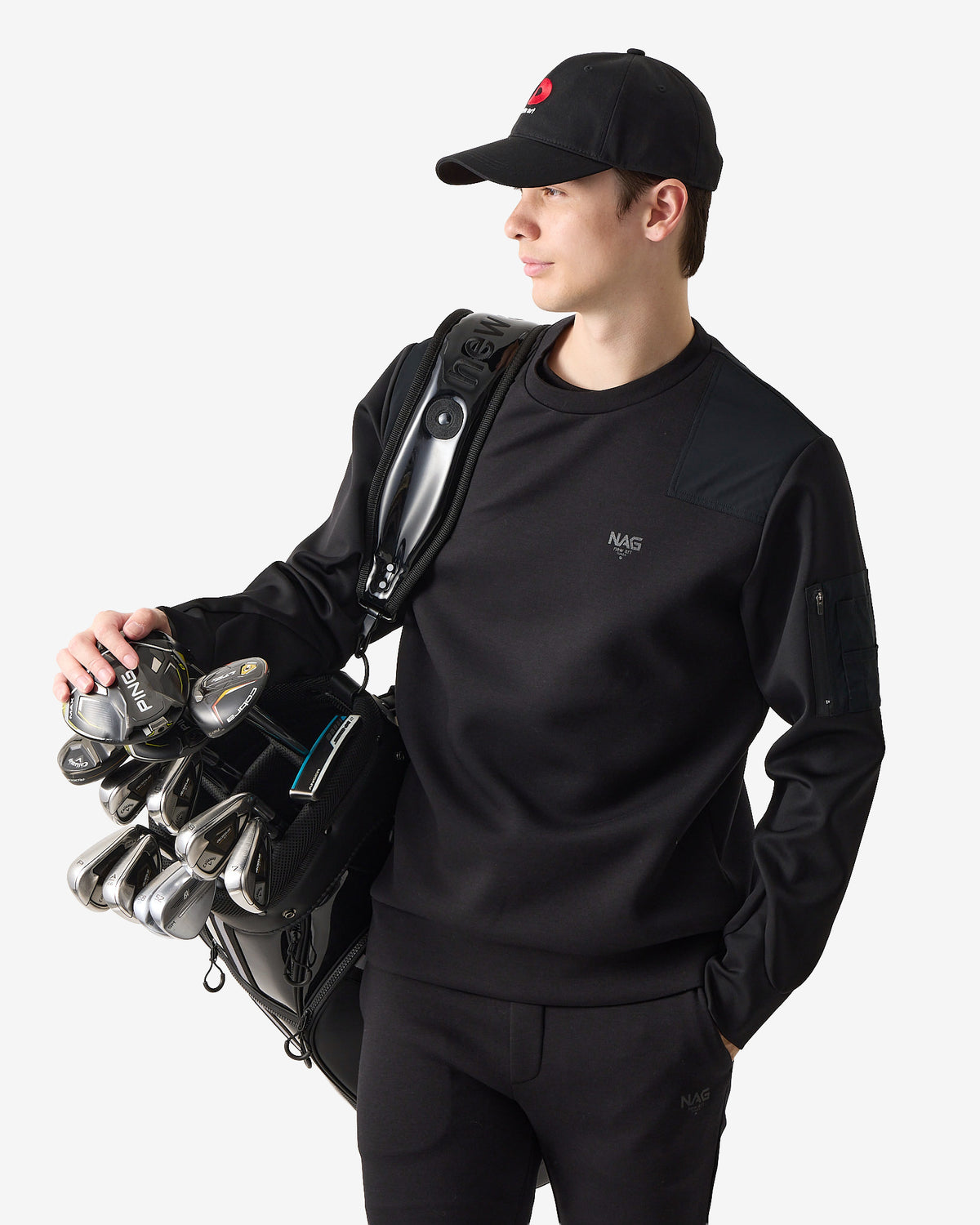 SHOULDER BLOCK CREW SWEAT