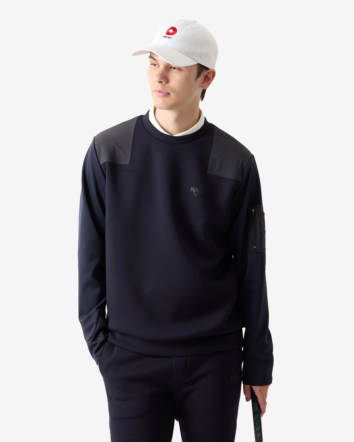 SHOULDER BLOCK CREW SWEAT