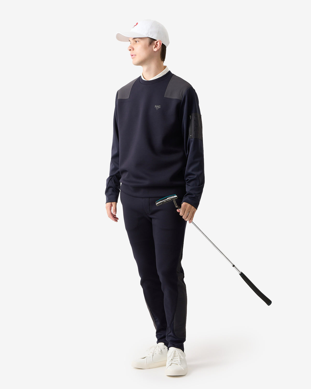 SHOULDER BLOCK CREW SWEAT