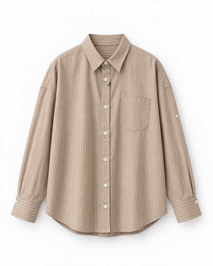 2WAY OVERSIZED WOMEN'S SHIRT STRIPE