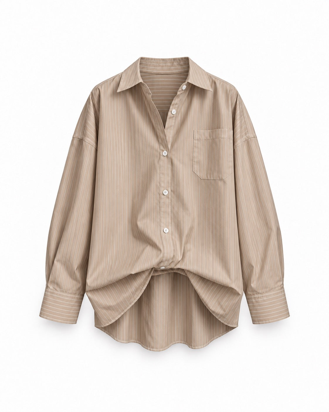 2WAY OVERSIZED WOMEN'S SHIRT STRIPE