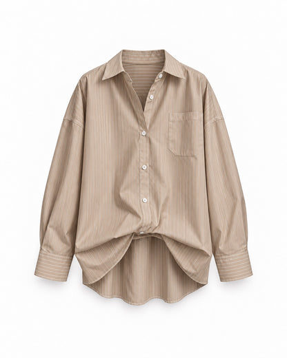 2WAY OVERSIZED WOMEN'S SHIRT STRIPE