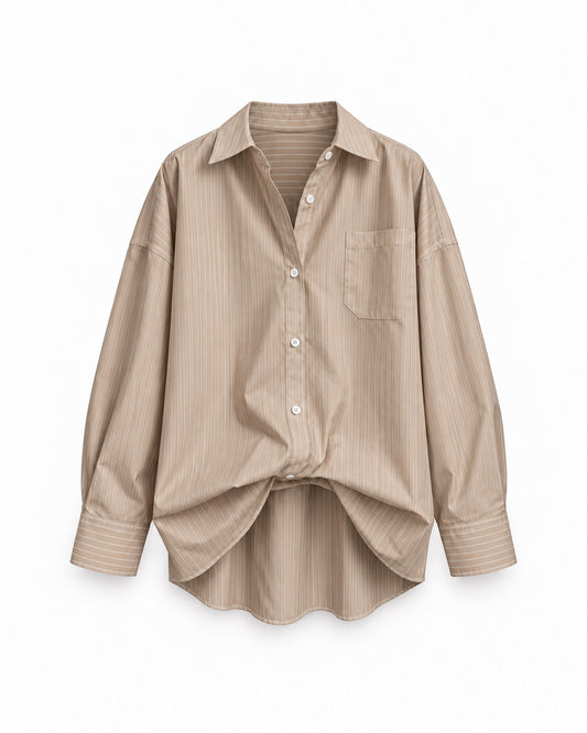 2WAY OVERSIZED WOMEN'S SHIRT STRIPE
